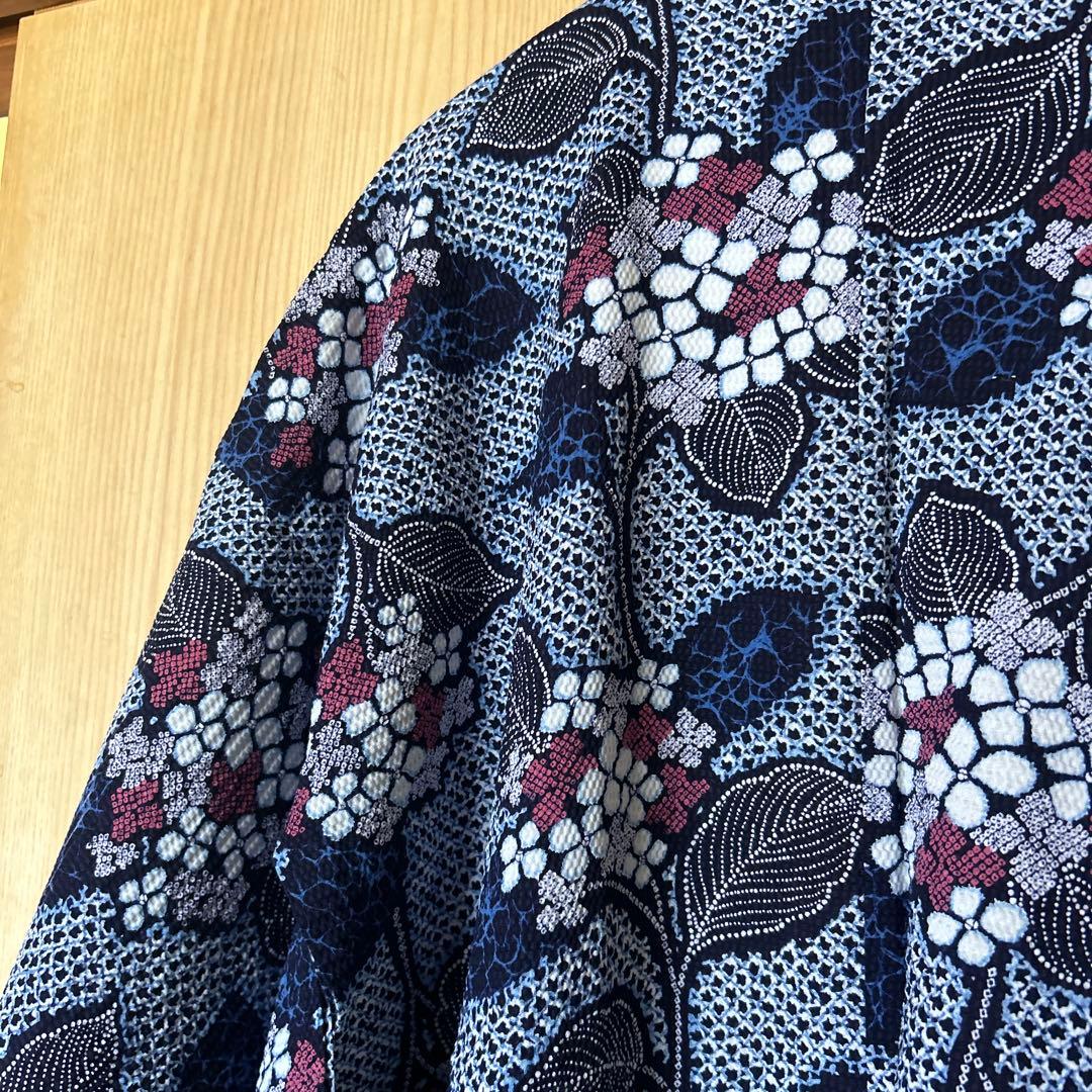 【未使用】手縫い　総絞り　紫陽花柄　浴衣