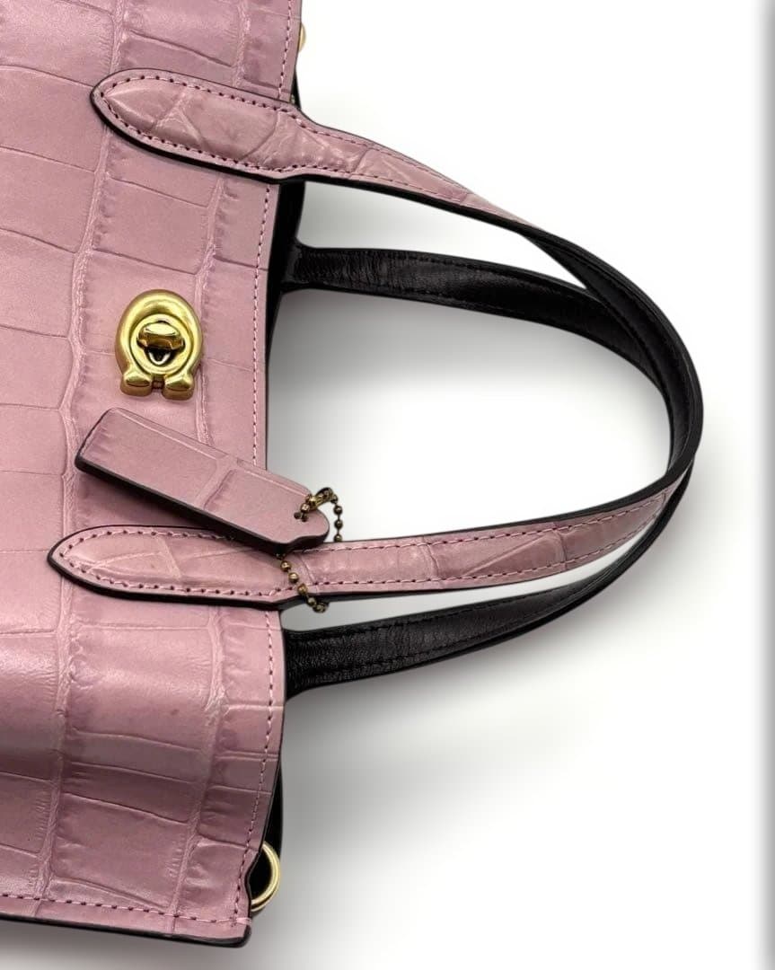 未使用COACHコーチウィロウ ハンドバッグ クロコダイル エンボス 2way