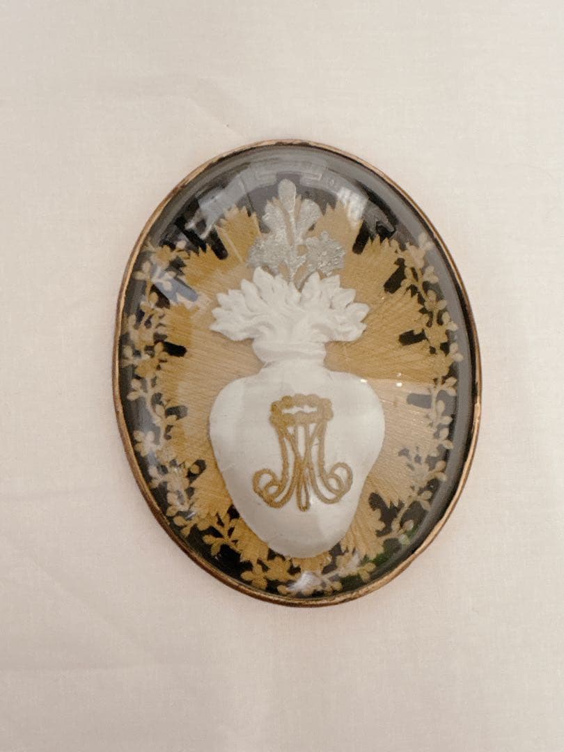 フランスアンティーク　メダイヨン　壁掛け　マリアさま