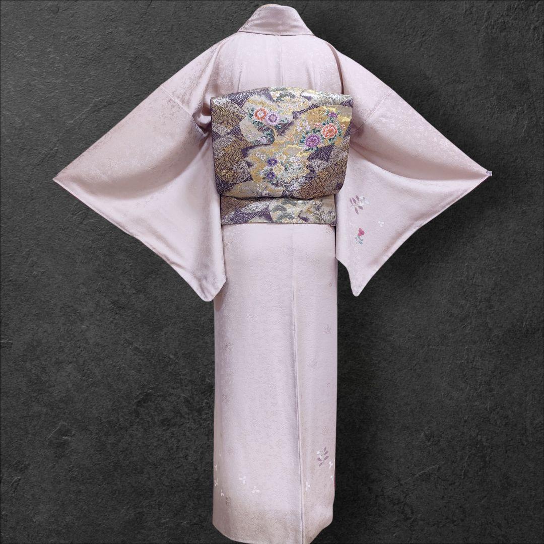 ❰6555❱ フルセット　付け下げ　桜鼠　付下げ　袋帯　入学式　卒業式　正絹着物