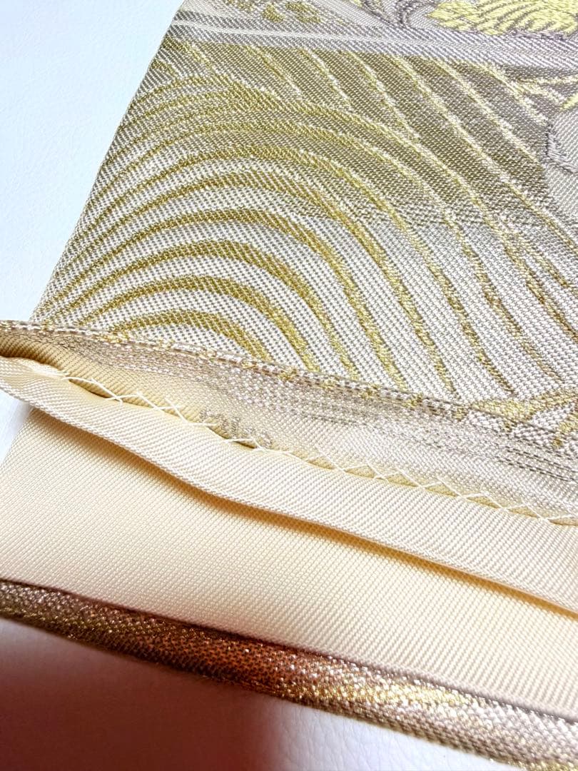 高級 袋帯 正絹 六通柄 服部織物 シルバー ホワイト 唐織 訪問着 留袖