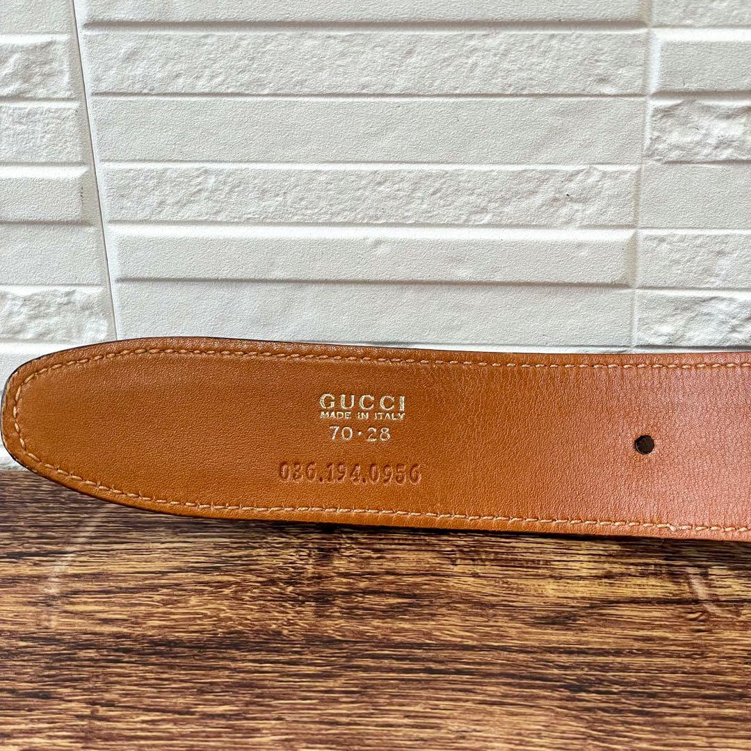グッチ シェリー GG ゴールド バックル ベルト レザー ブラウン オールド.