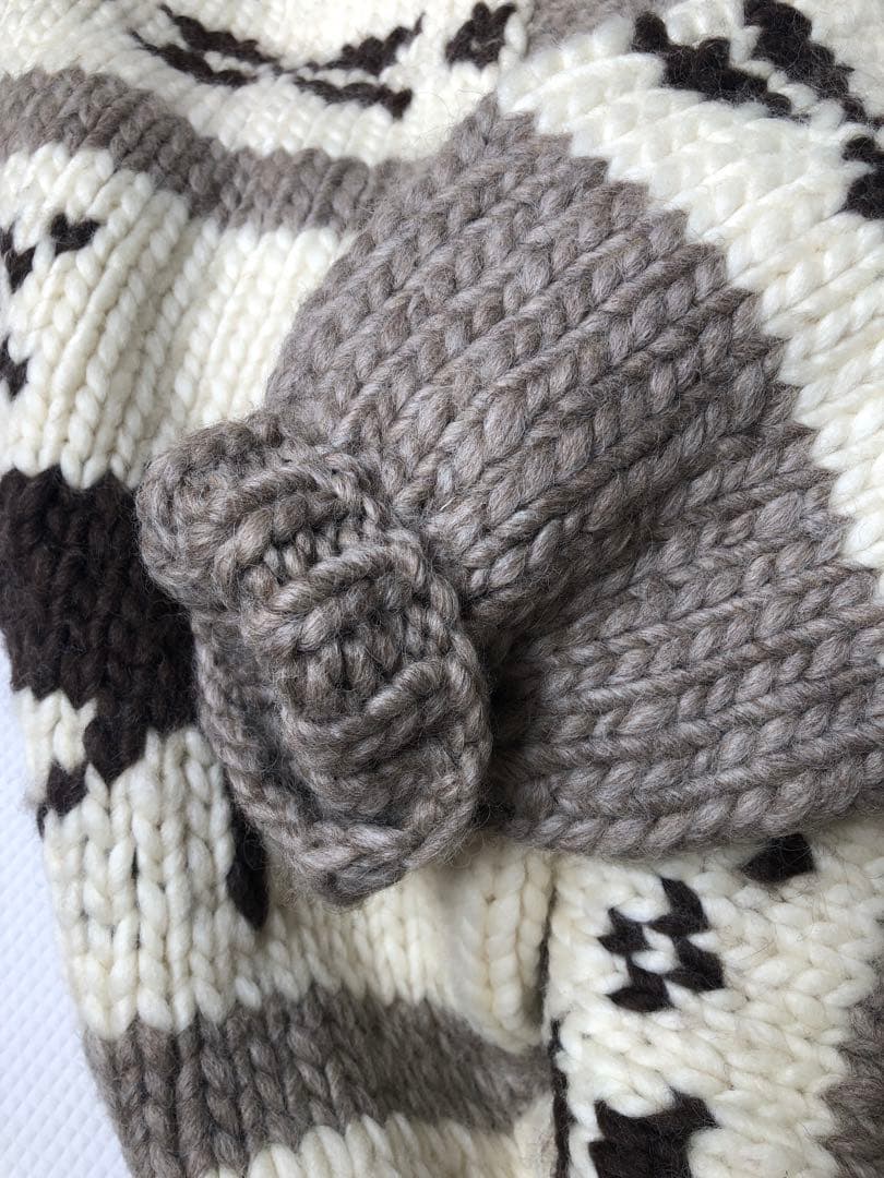 美品❣️カナダ製❣️肉厚カウチンセーター 大きめサイズ VIRGIN WOOL100