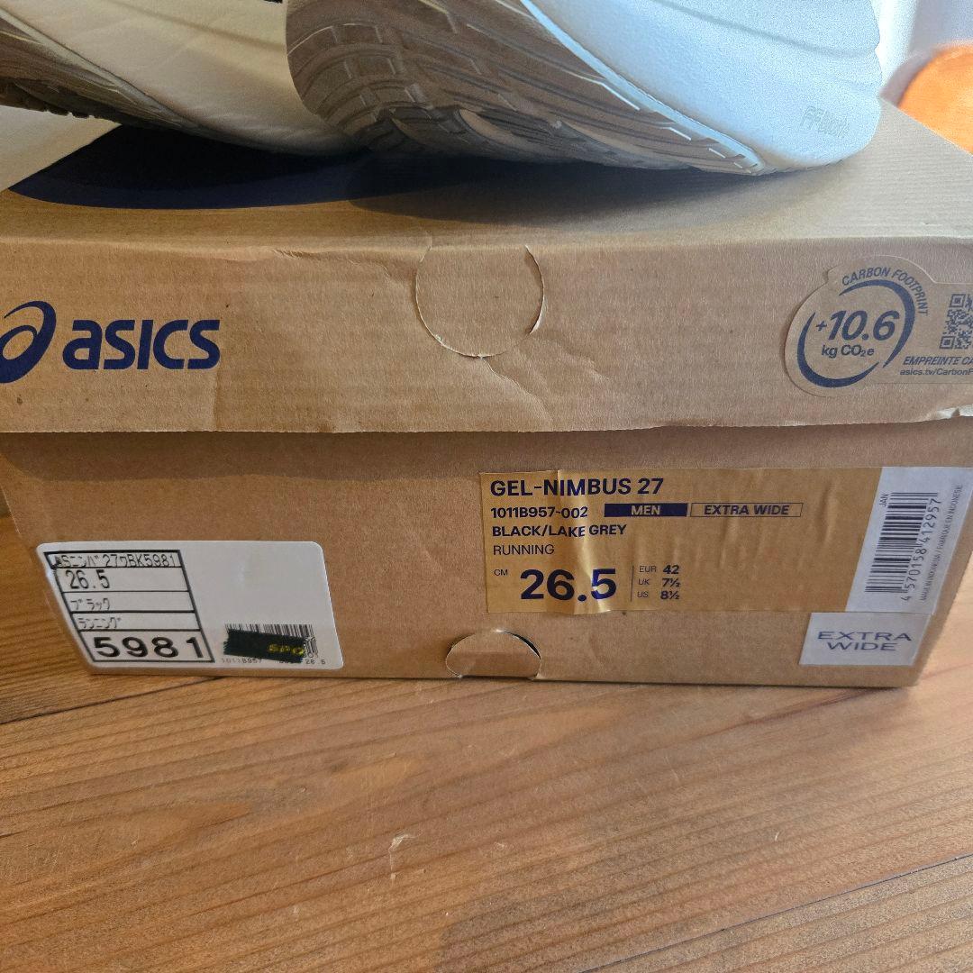 ASICS GEL-NIMBUS 27 ブラック/ 26.5cm　ゲルニンバス