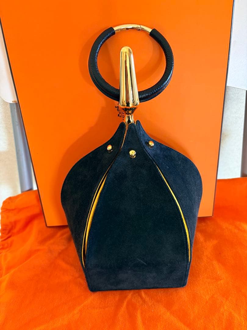 超貴重　HERMES ブラックスエード ドブリスショルダーバッグ