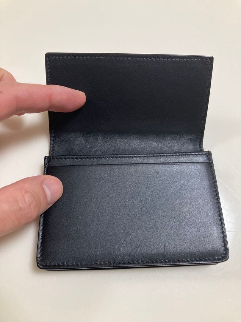 【美品】BOTTEGA VENETA ブラックレザー名刺入れ