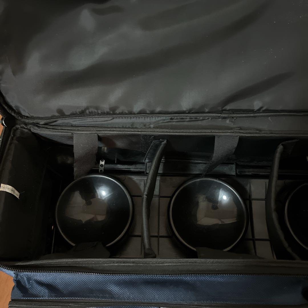 【希少品】 Ebonite ボウリング用バッグ 3個入り　キャリー　ネイビー