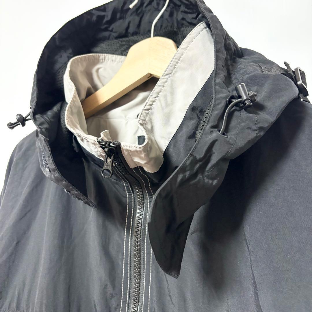 エクストララージ ツートーン ナイロン フーデッド ジャケット ブラック XL