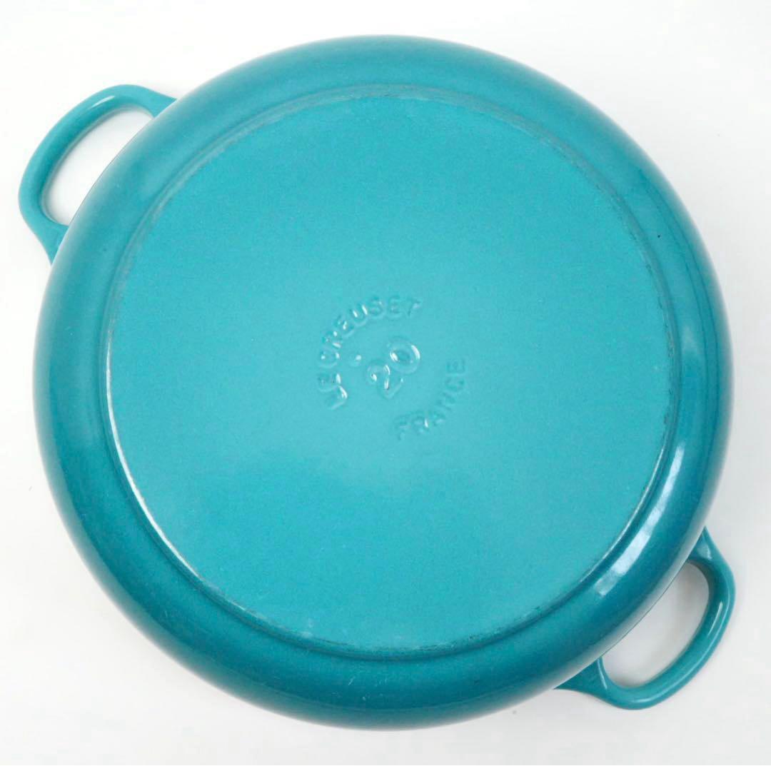 【美品】LE CREUSET　ココット ロンド カリビアンブルー　20cm