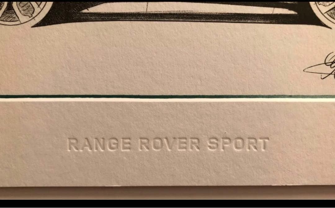 レンジローバー スポーツ アートスケッチ デザイナーサイン 収納ケース付き