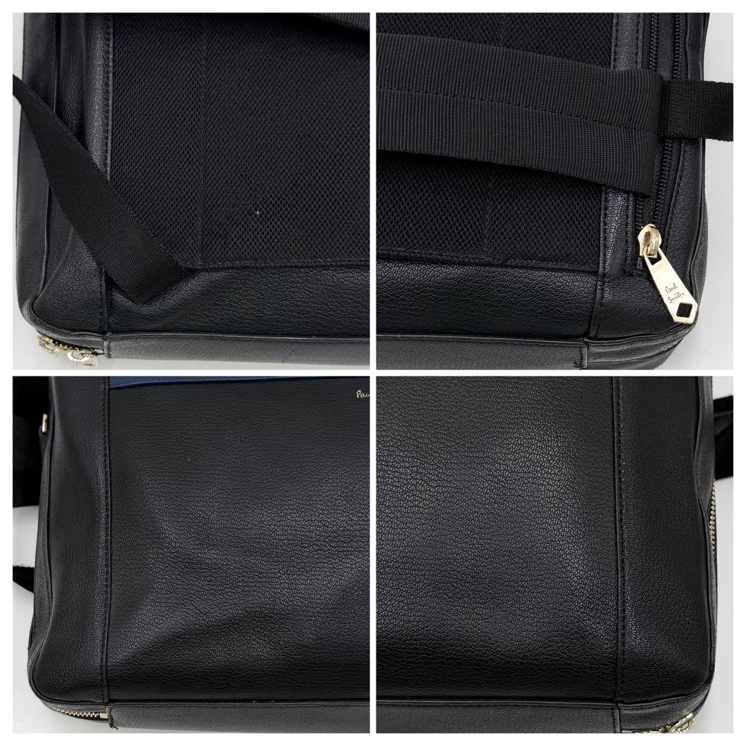 【良品】ポールスミス リュック ビジネスバッグ 2way ロゴ レザー ブラック
