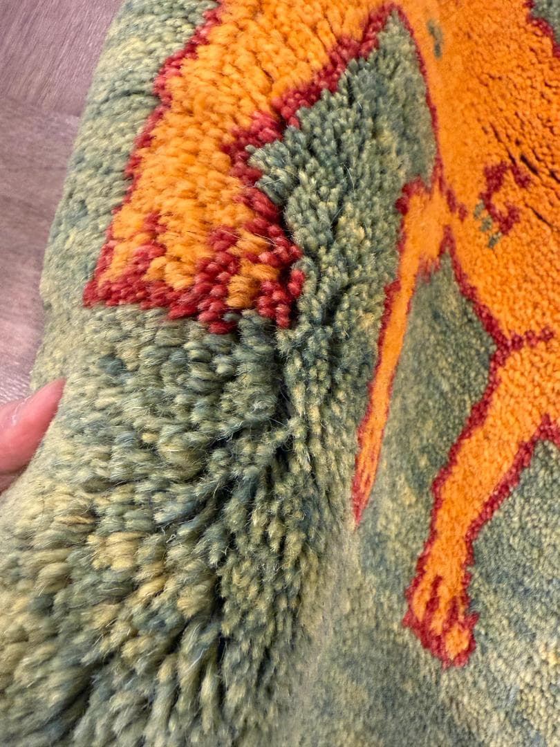 ギャッベ 76x51cm ペルシャ絨毯 手織り ギャベ 玄関マットラグ 絨毯