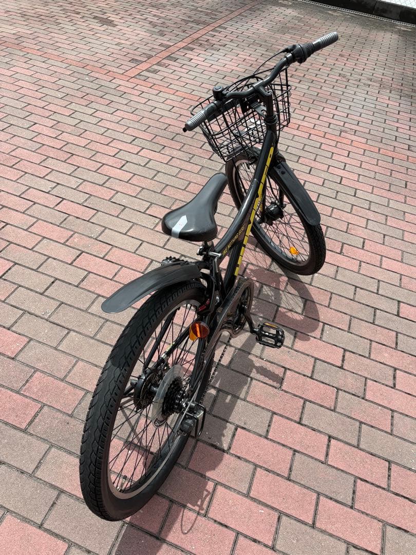 HAMMER ブラック キッズサイクル前カゴ付き(24㌅)お引き取り/配達も可能