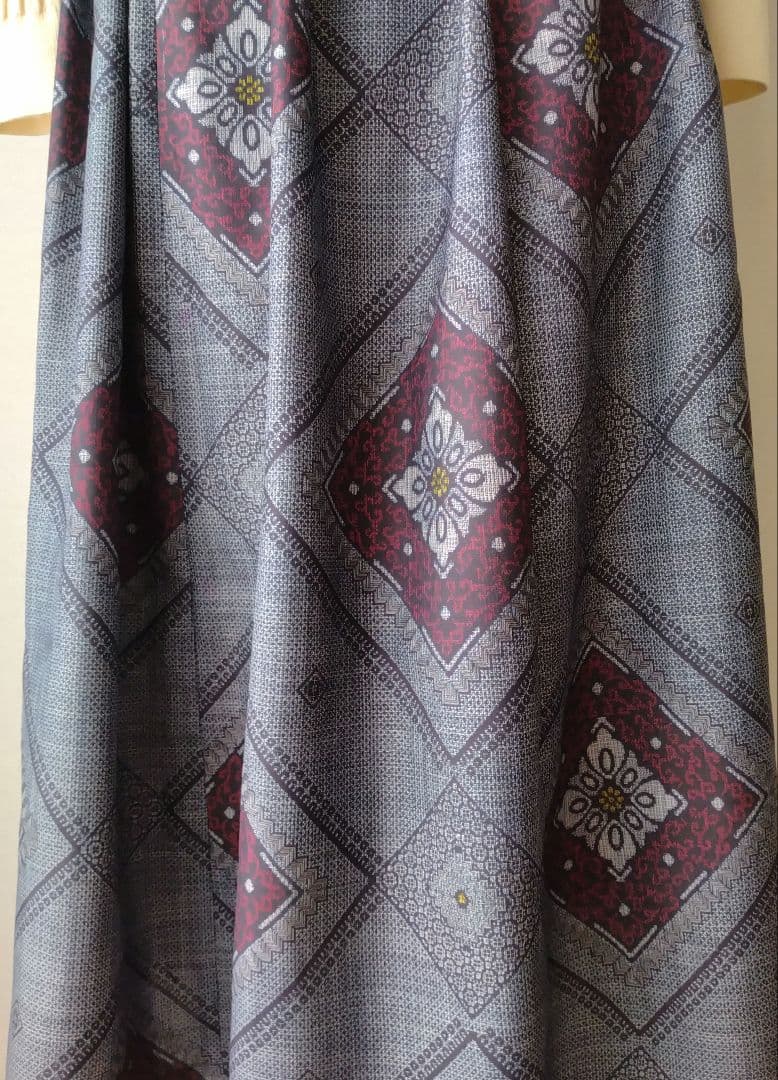 ❣️大島紬龍郷柄リメイクギャザースカート•ベスト セットアップ ストール付き