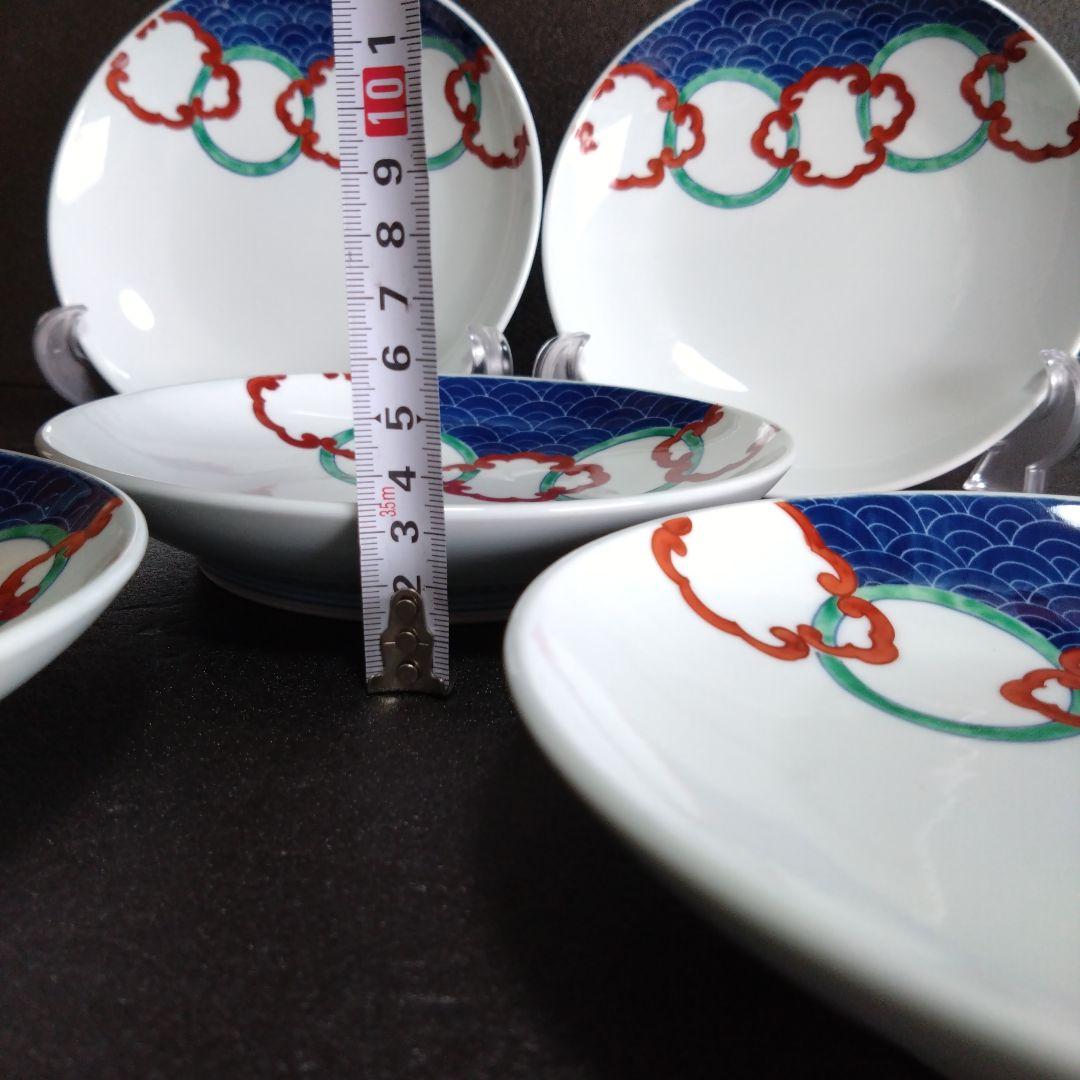 未使用 鍋島焼紫芳舎 伊万里 彩鍋島 中皿5枚 銘々皿　お祝い