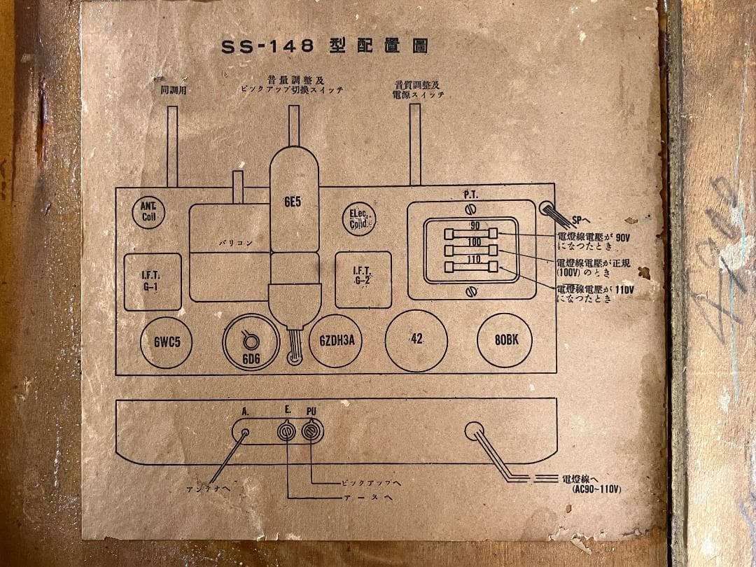 保証1カ月サンヨー真空管ラジオSS-148ラジオの王様\"孔雀号\"整備済完全動作品