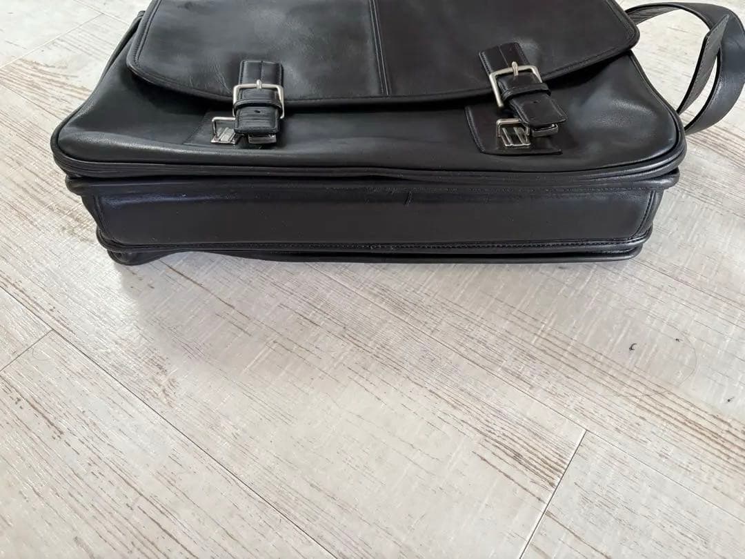 coach黒 レザービジネスバッグ ダブルバックル