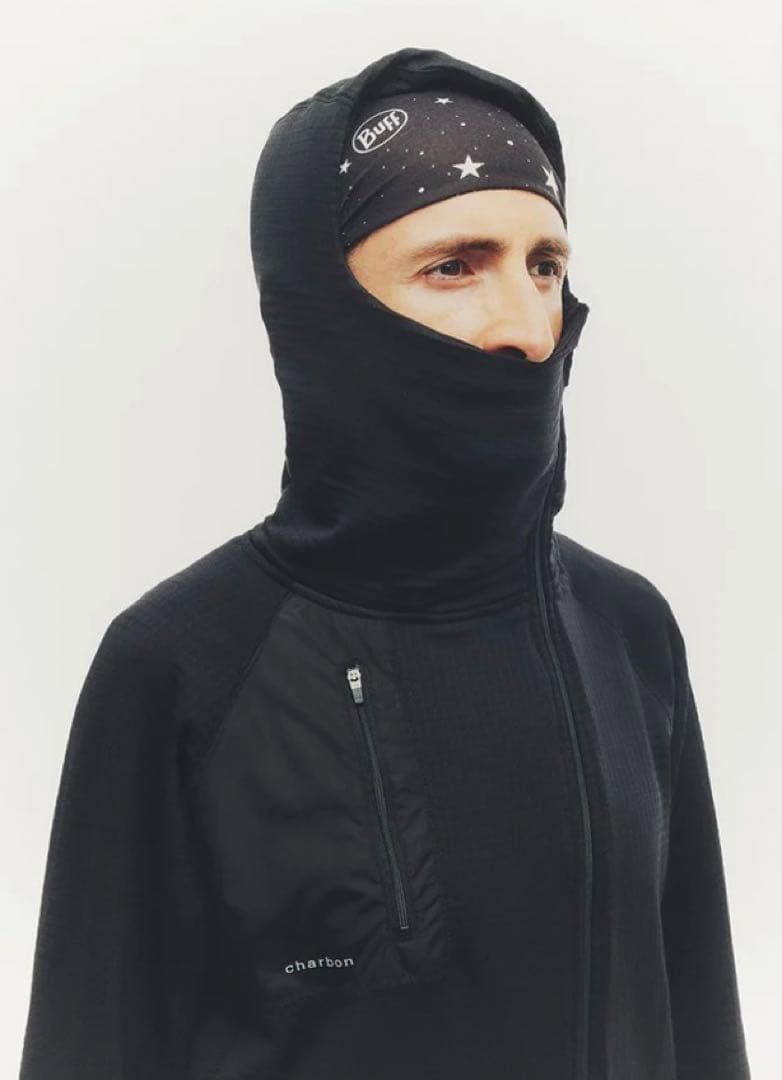 ち*ー様 Charbon GRID FLEECE ZIP UP HOODIE