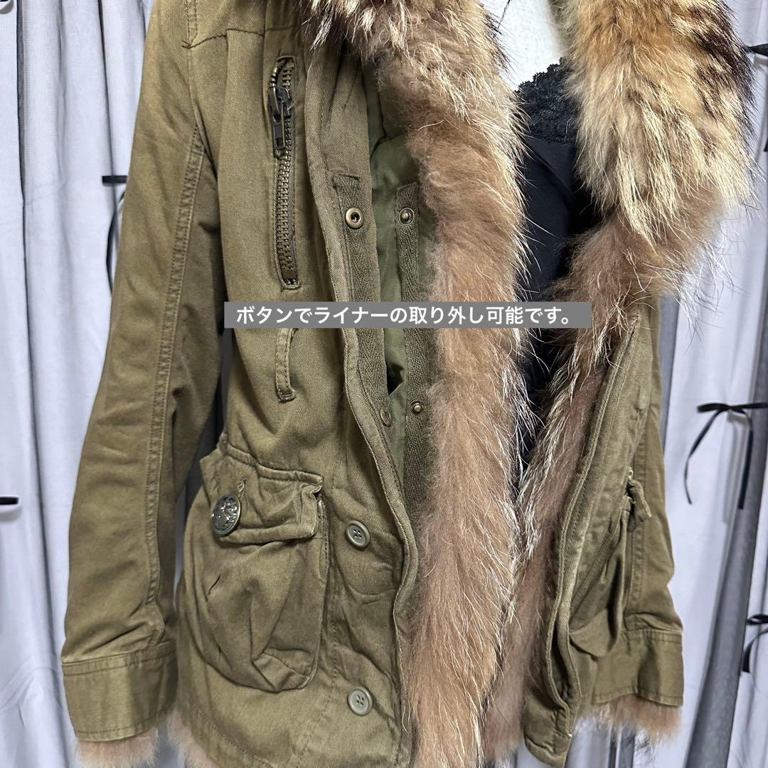 平成ギャルy2k　ファー付きミニタリーモッズコート　アウター　フェアリーグランジ