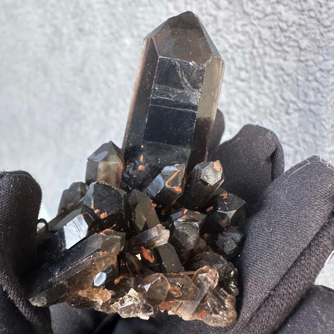 【最強魔除け】守護石モリオンスモーキークォーツ 原石クラスター 黒水晶A1534