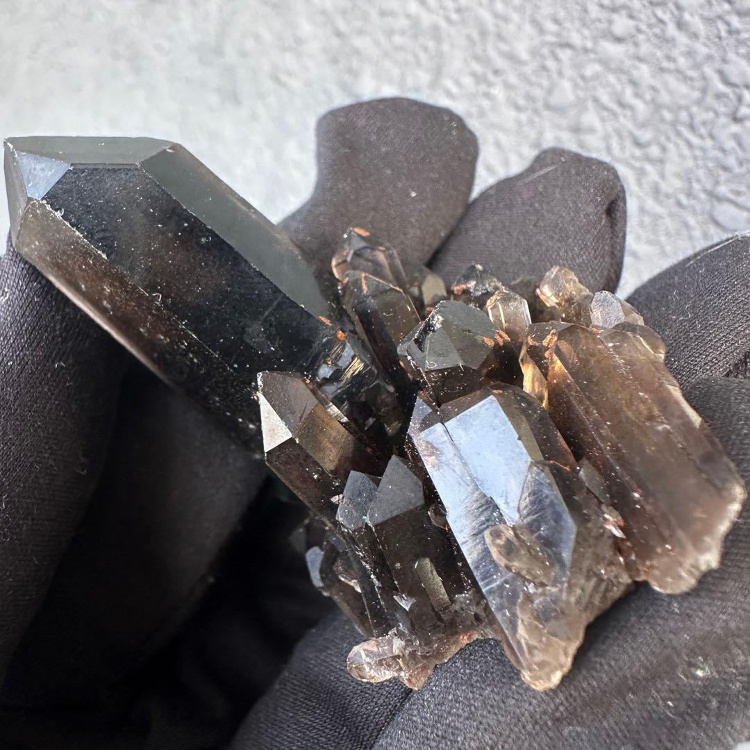 【最強魔除け】守護石モリオンスモーキークォーツ 原石クラスター 黒水晶A1534