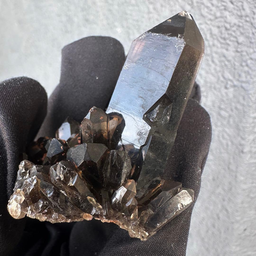 【最強魔除け】守護石モリオンスモーキークォーツ 原石クラスター 黒水晶A1534