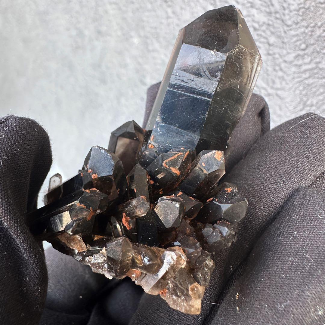 【最強魔除け】守護石モリオンスモーキークォーツ 原石クラスター 黒水晶A1534