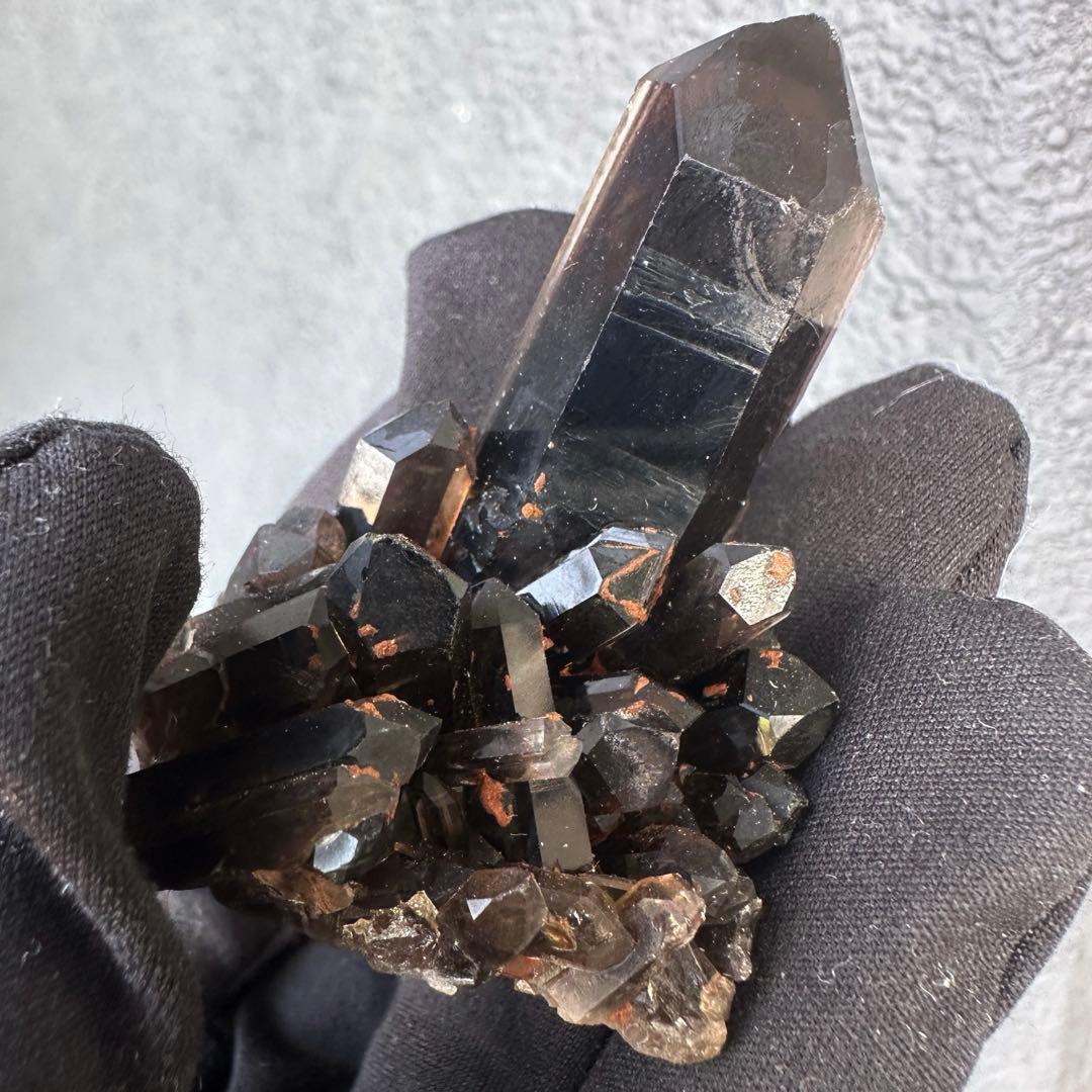 【最強魔除け】守護石モリオンスモーキークォーツ 原石クラスター 黒水晶A1534