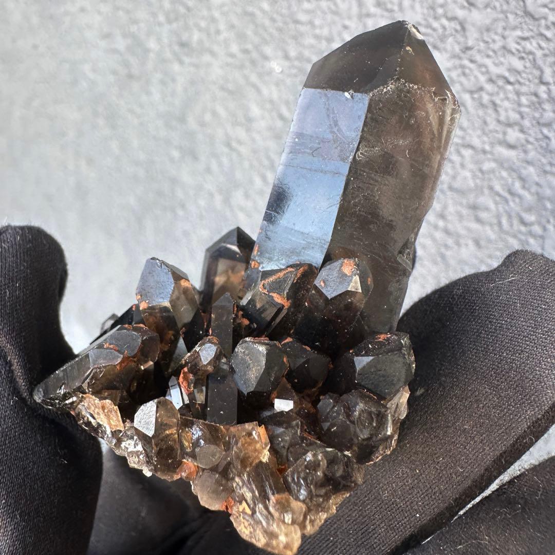 【最強魔除け】守護石モリオンスモーキークォーツ 原石クラスター 黒水晶A1534