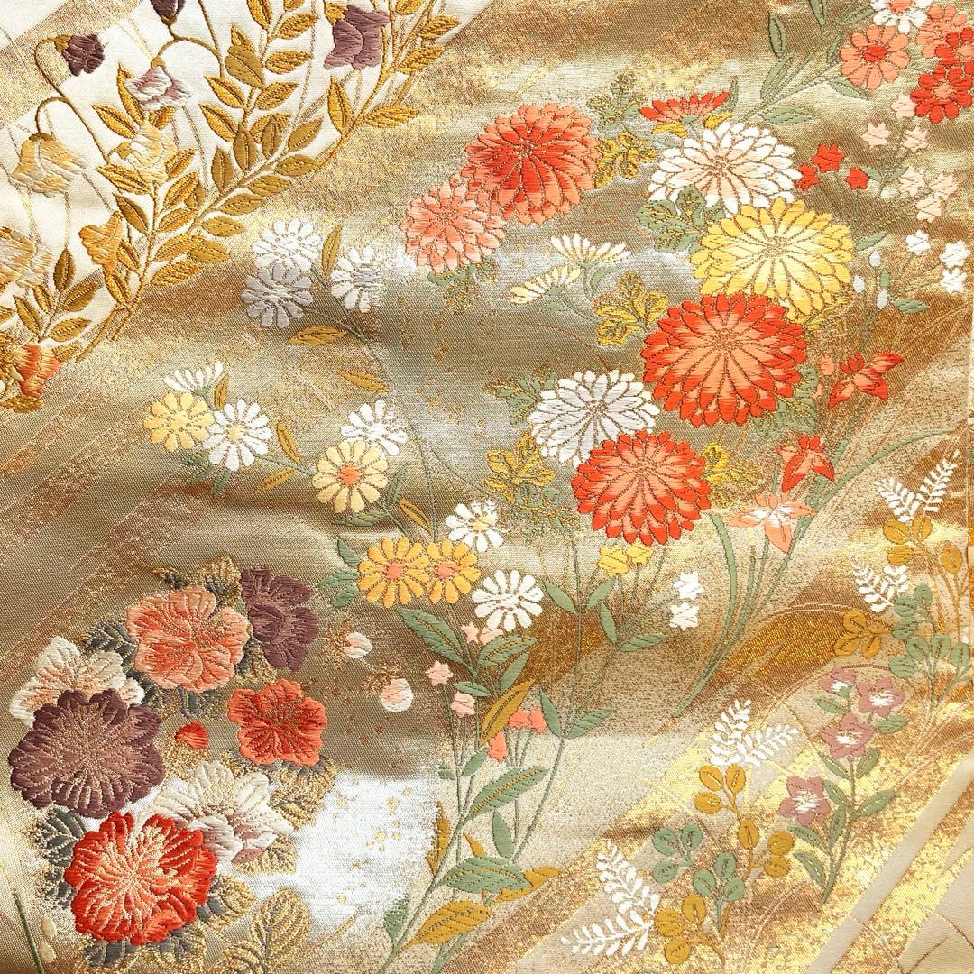 薄紫色の花柄京友禅訪問着・花柄刺繍帯・帯揚げ・帯締め・長じゅばんフルセット