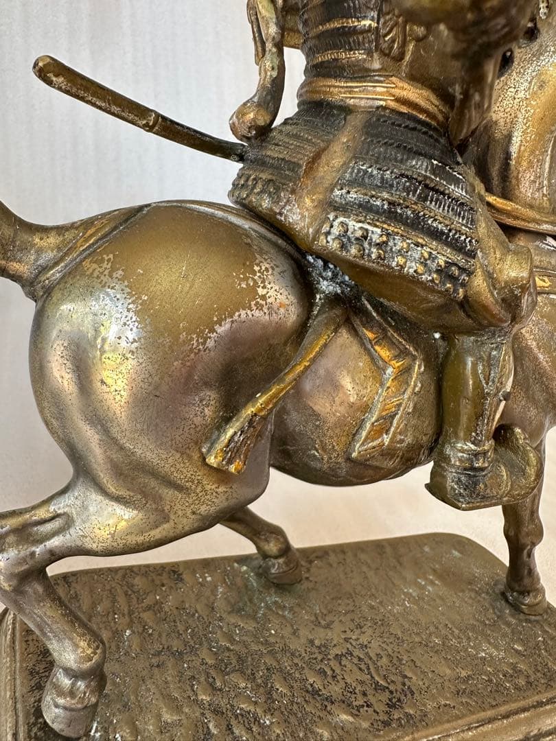 大楠公像 楠木正成 騎馬 武者像 銅製 重さ約5.1kg 高さ約33cm