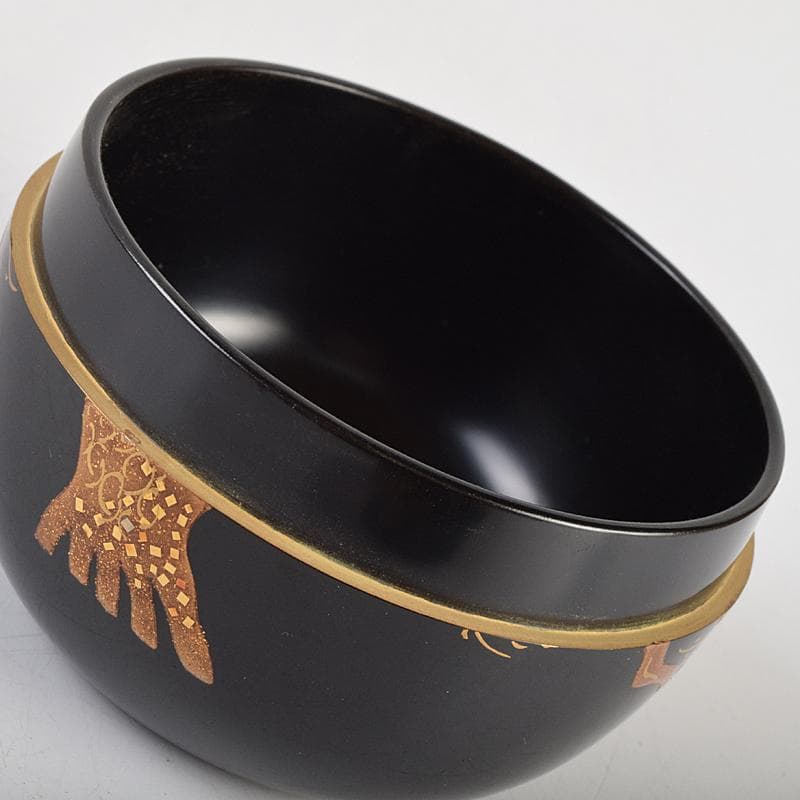 茶道具　輪島塗　一后一兆作　老松蒔絵　平棗　共布　鵬雲斎極め箱　U　R9458