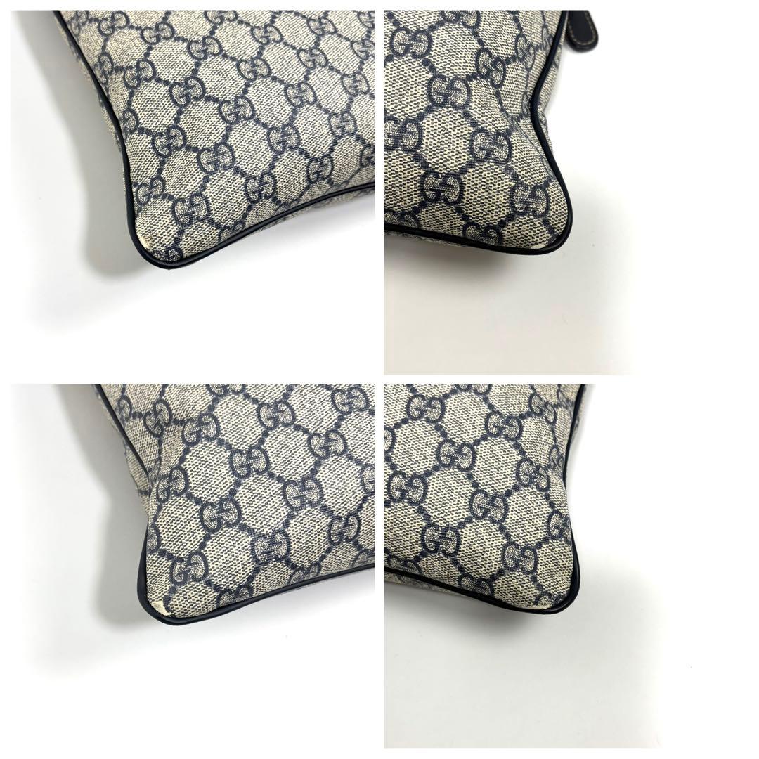 GUCCI グッチ GGスプリーム PVC × レザー ショルダーバッグ