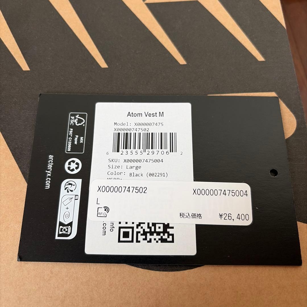 【成田凌着用】アークテリクス ARC\"TERYX ATOM SL VEST