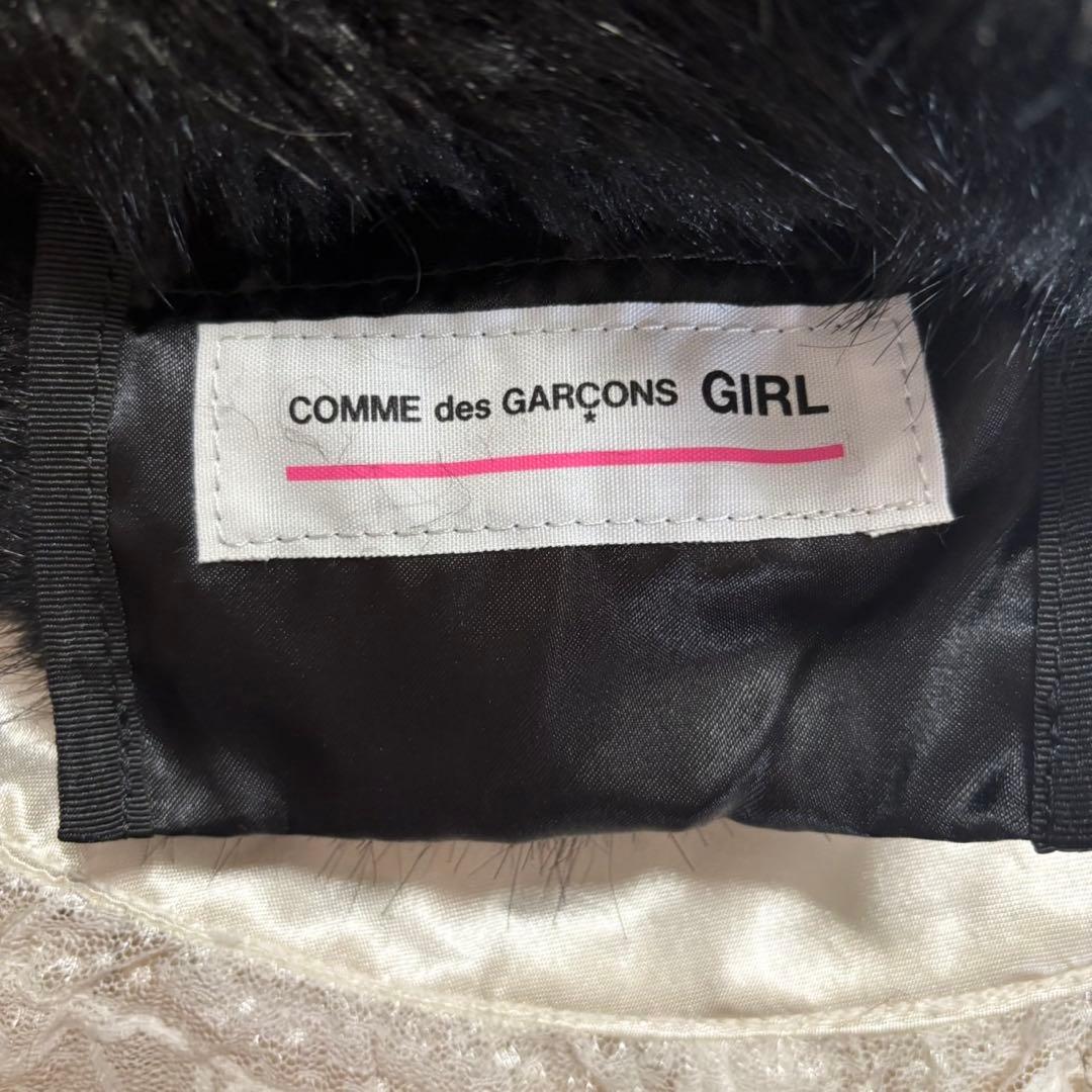 COMME des GARCONS GIRL ブラック　 ファー 　ハンドバッグ