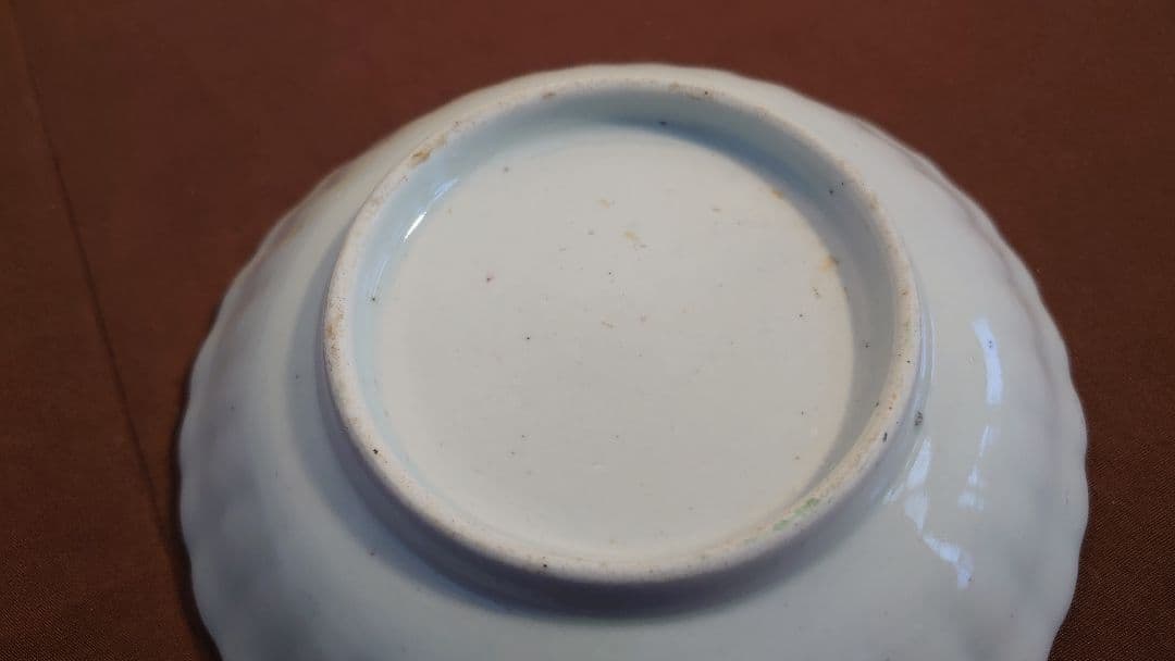 古伊万里　李朝　白磁　色絵　輪華皿　華の図　アンティーク古伊万里　蔵出し　１客