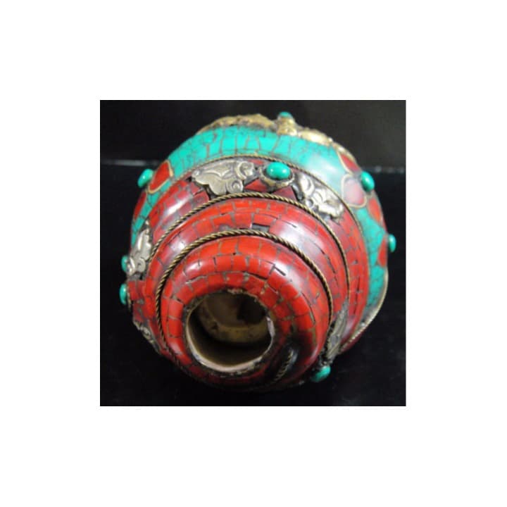 ◆チベット密教法具　法螺貝（シャンカ）羯磨（カツマ）