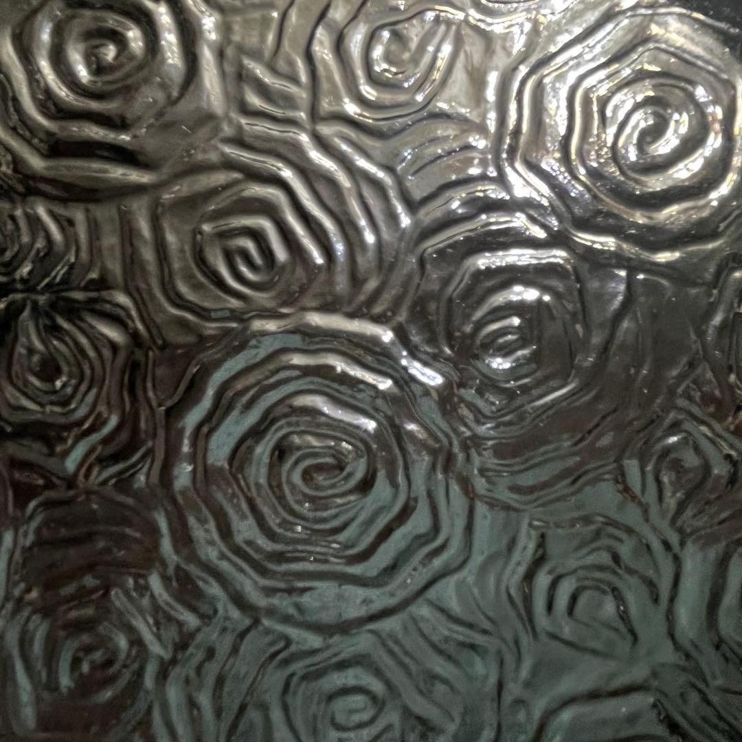 食器 お皿 ガラスプレート 4枚セット IVV ロゼット シルバー