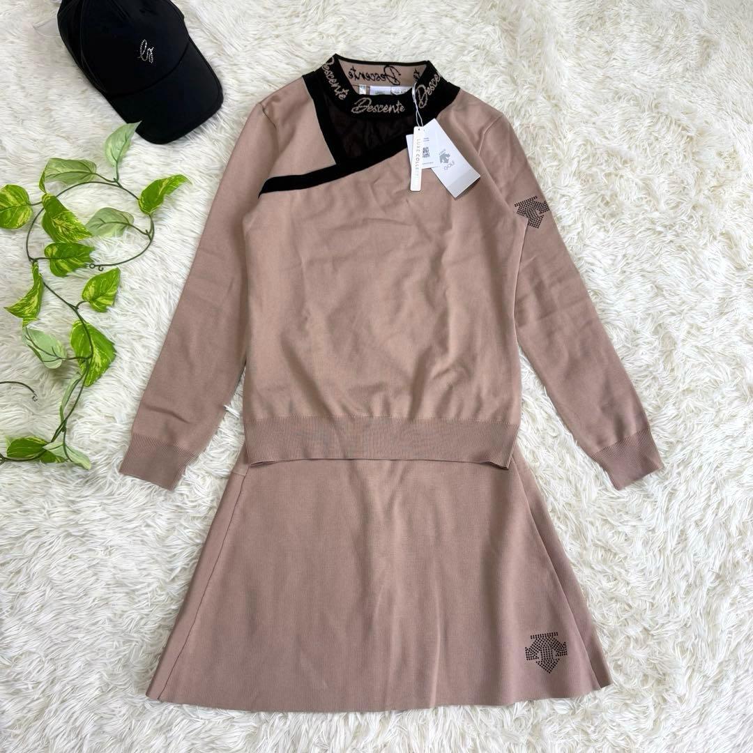 【デサントゴルフリュクス】新品タグ付✨セットアップニット スカート Lサイズ