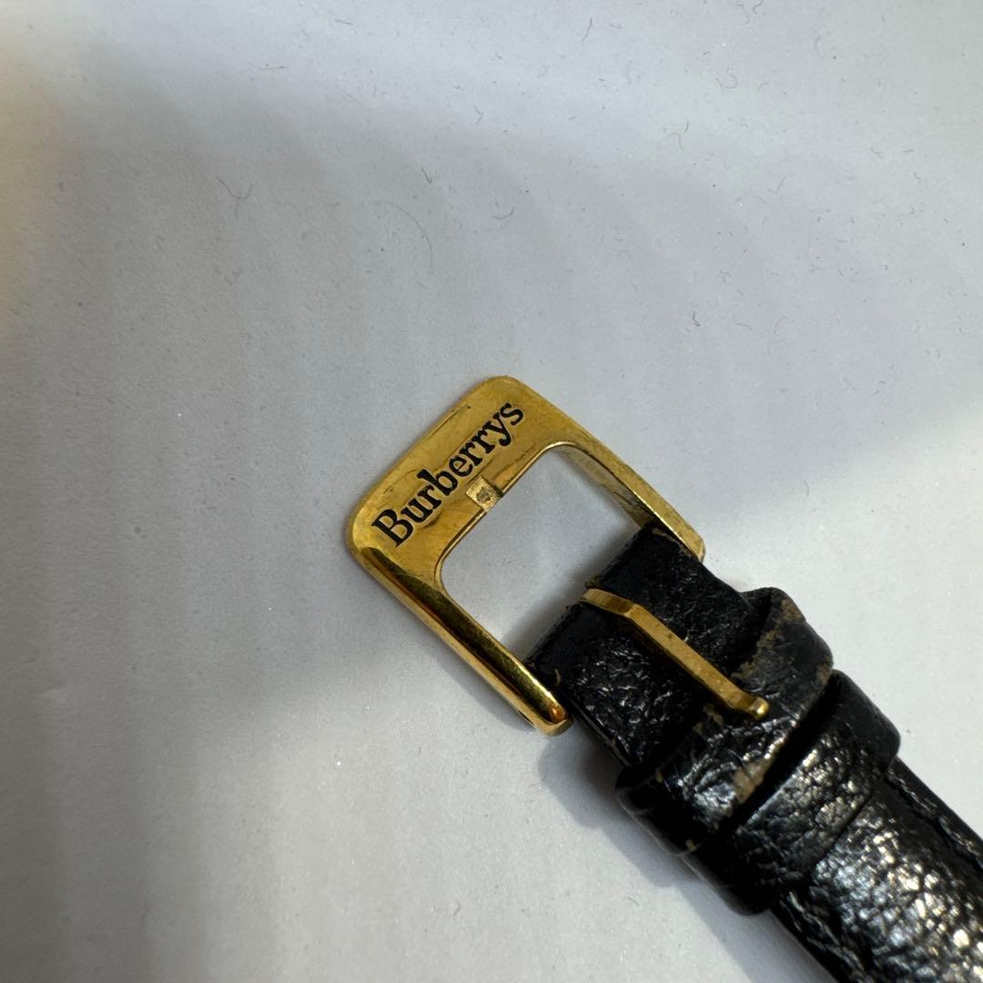 Burberry's ブラックレザー時計 ヴィンテージ バーバリー