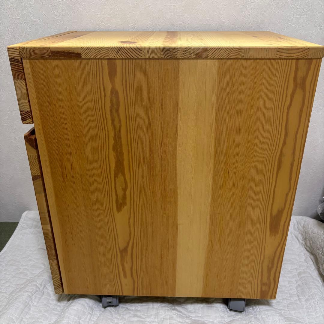 【廃盤】無印良品　パイン材　キャビネット　サイドチェスト　収納　キャスター付き