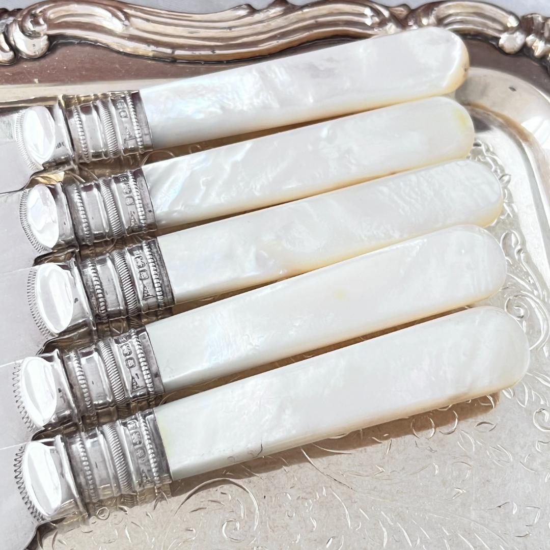 【Walker & Hall】【白蝶貝 / 純銀継手】カトラリーセット サーバー