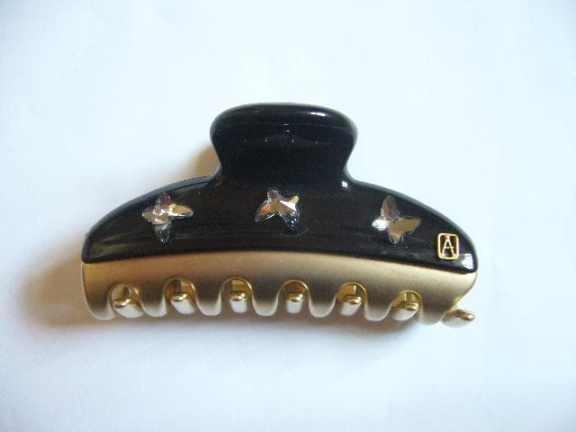 ☆美品☆レア✨アレクサンドルドゥパリ●煌めく✨蝶付きクリップ/ブラック/Mサイズ