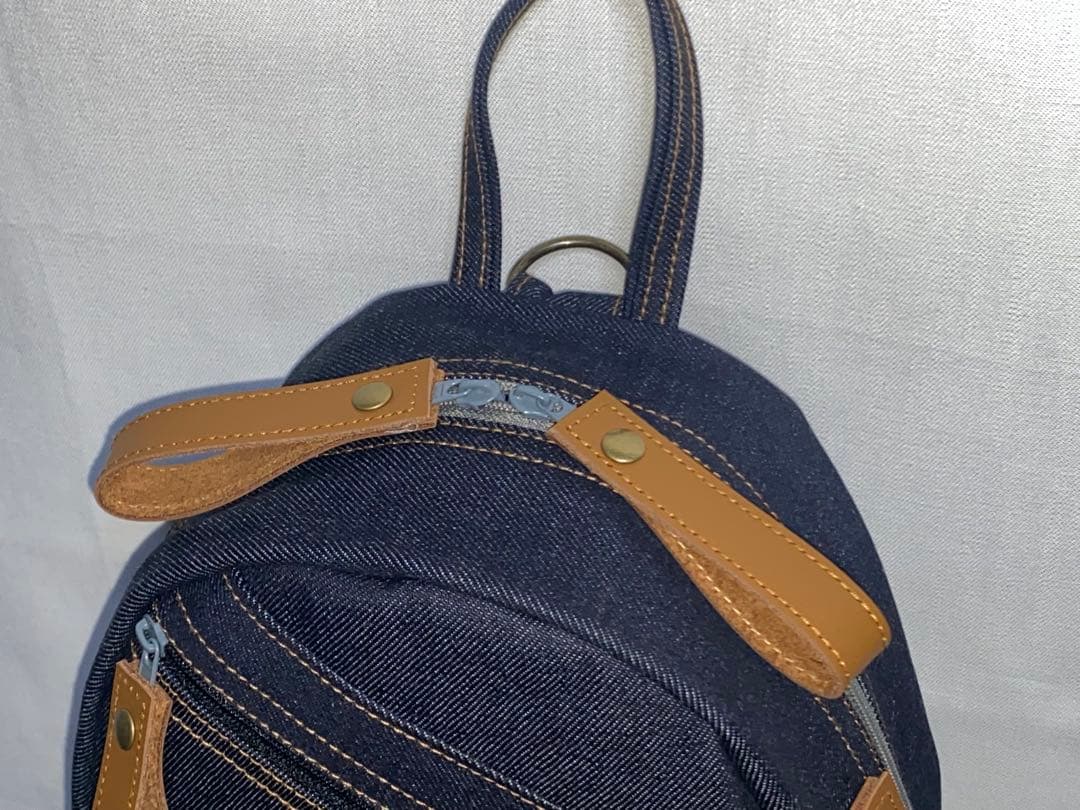 ダックスのプリントイラスト ショルダーバッグ ネイビー