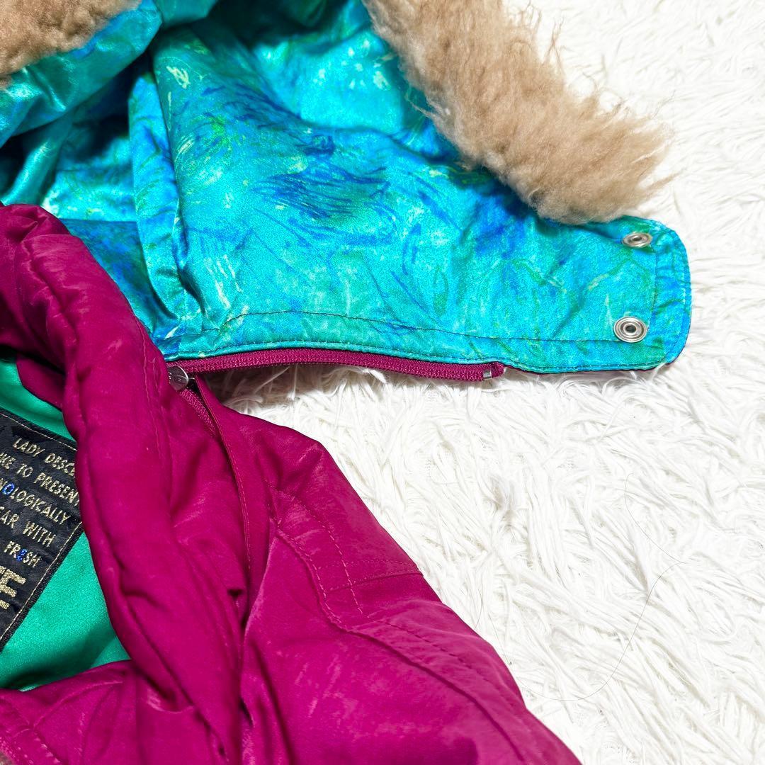 天然羽毛使用 デサント スキーウェア スノボウェア ワインレッド M