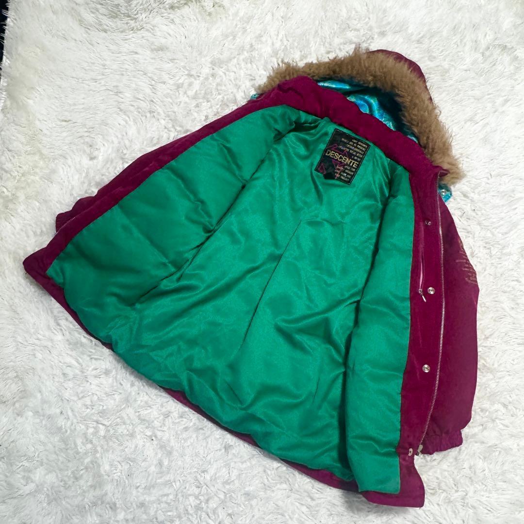 天然羽毛使用 デサント スキーウェア スノボウェア ワインレッド M