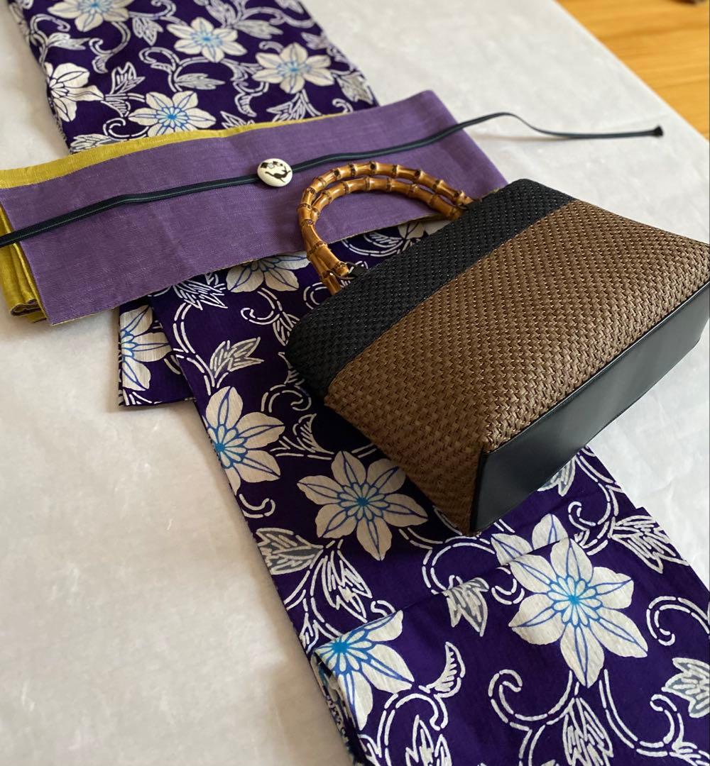 【新品未使用】カゴ風バッグ　焦茶×ブラック