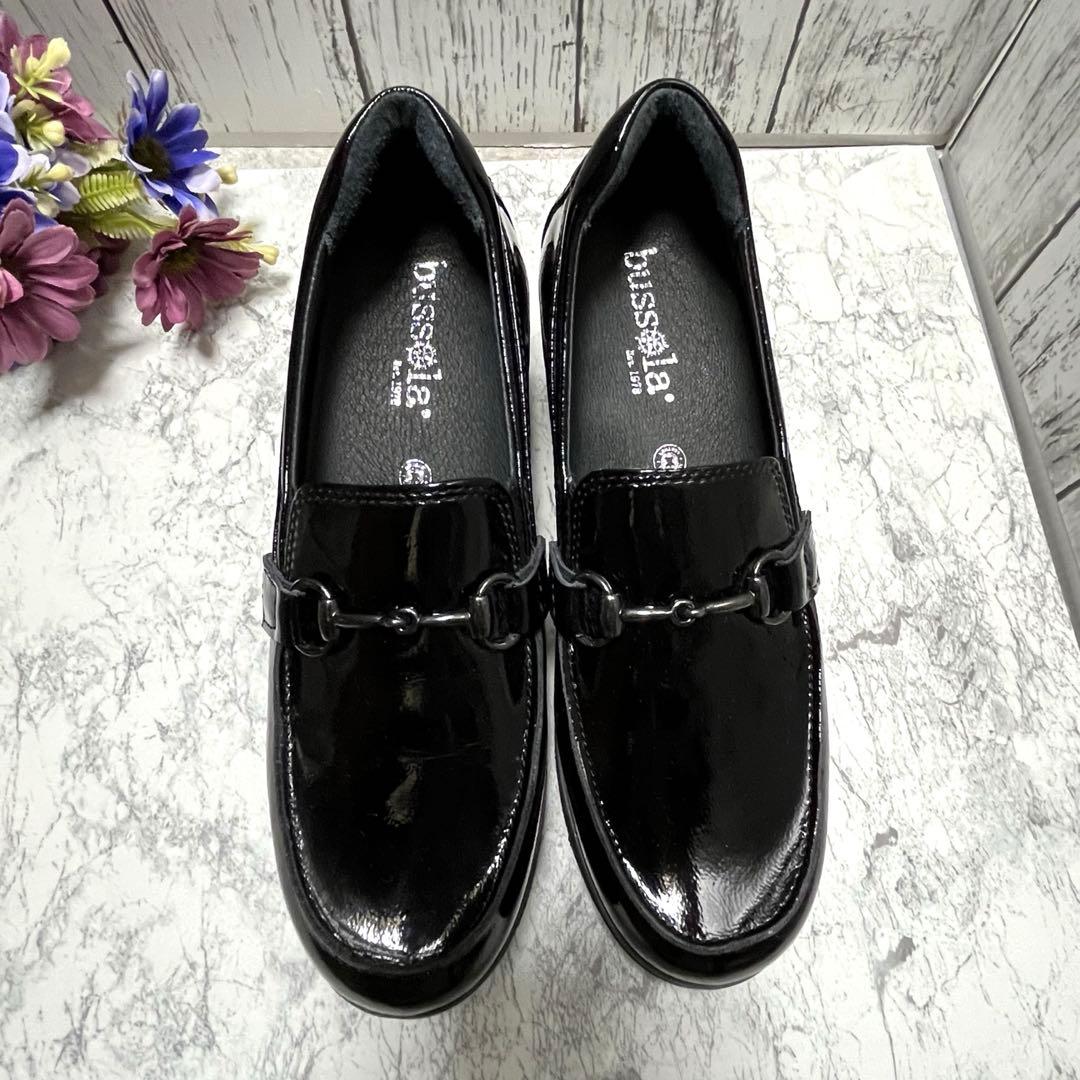 【極美品】ブソラ ヒールアップ ビットローファー エナメル (38)