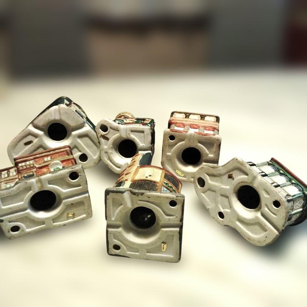 クリスマスヴィレッジ ミニチュアハウス 陶器 ランプ 15点セット