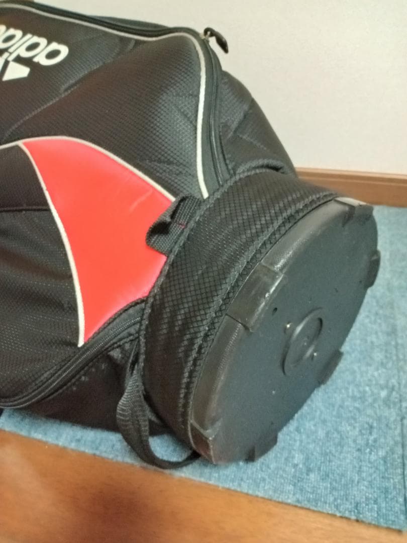 ★美品★adidas★アディダス★軽量ナイロン★キャディバッグ★9型★黒/赤★